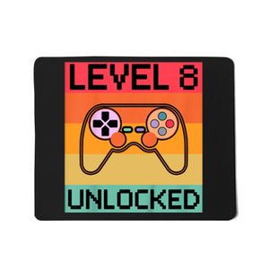 Level 8 Unlocked Video Gamer 8th Birthday Gaming Gift Mousepad