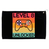 Level 8 Unlocked Video Gamer 8th Birthday Gaming Gift Grommeted Golf Towel