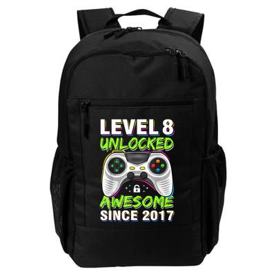 Level 8 Unlocked Awesome Since 2017 8th Birthday Gaming Backpack