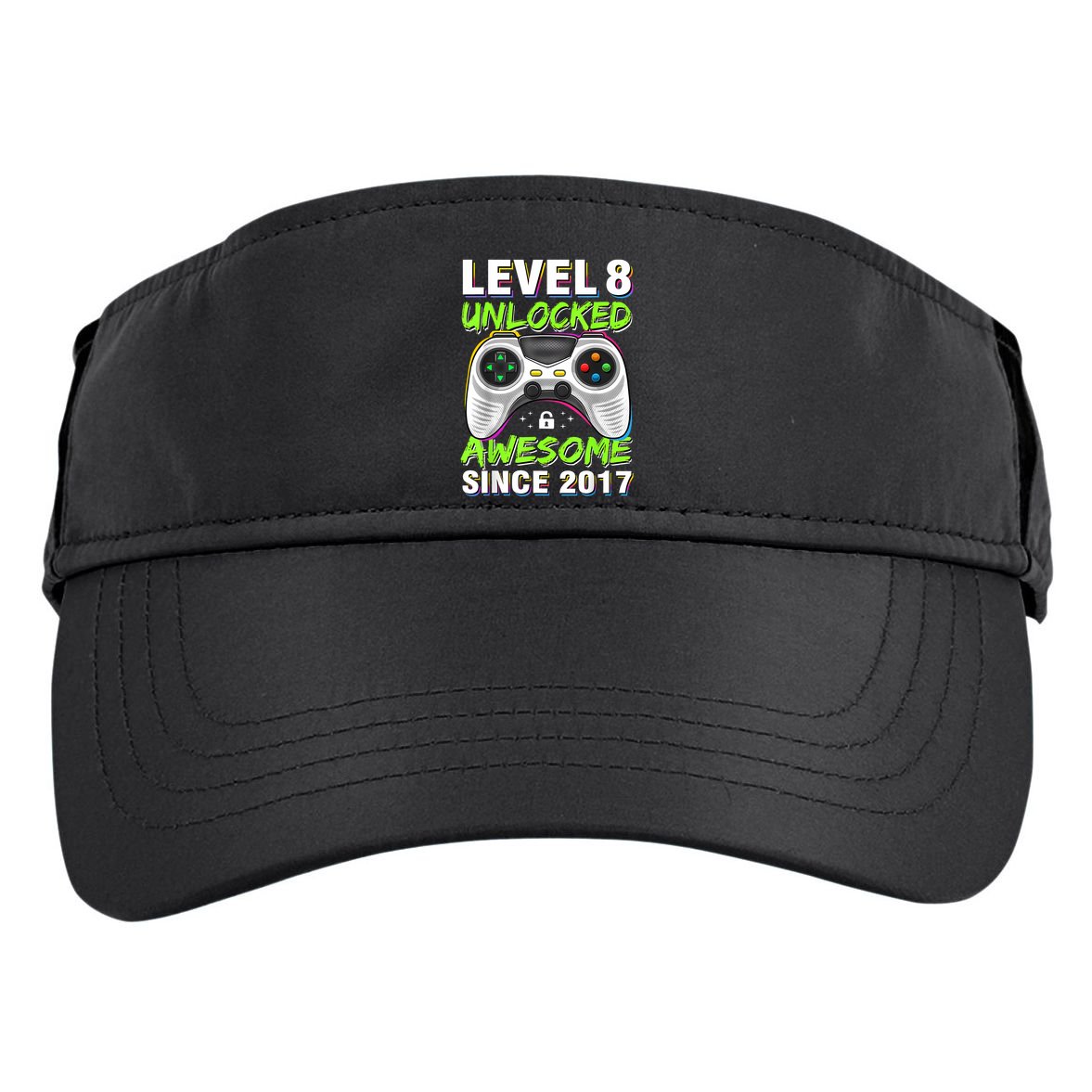 Level 8 Unlocked Awesome Since 2017 8th Birthday Gaming Adult Drive Performance Visor