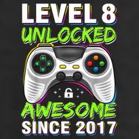 Level 8 Unlocked Awesome Since 2017 8th Birthday Gaming 11oz C Handle Ceramic Mug