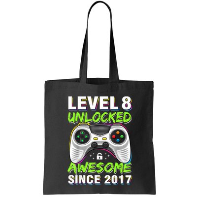 Level 8 Unlocked Awesome Since 2017 8th Birthday Gaming Bag