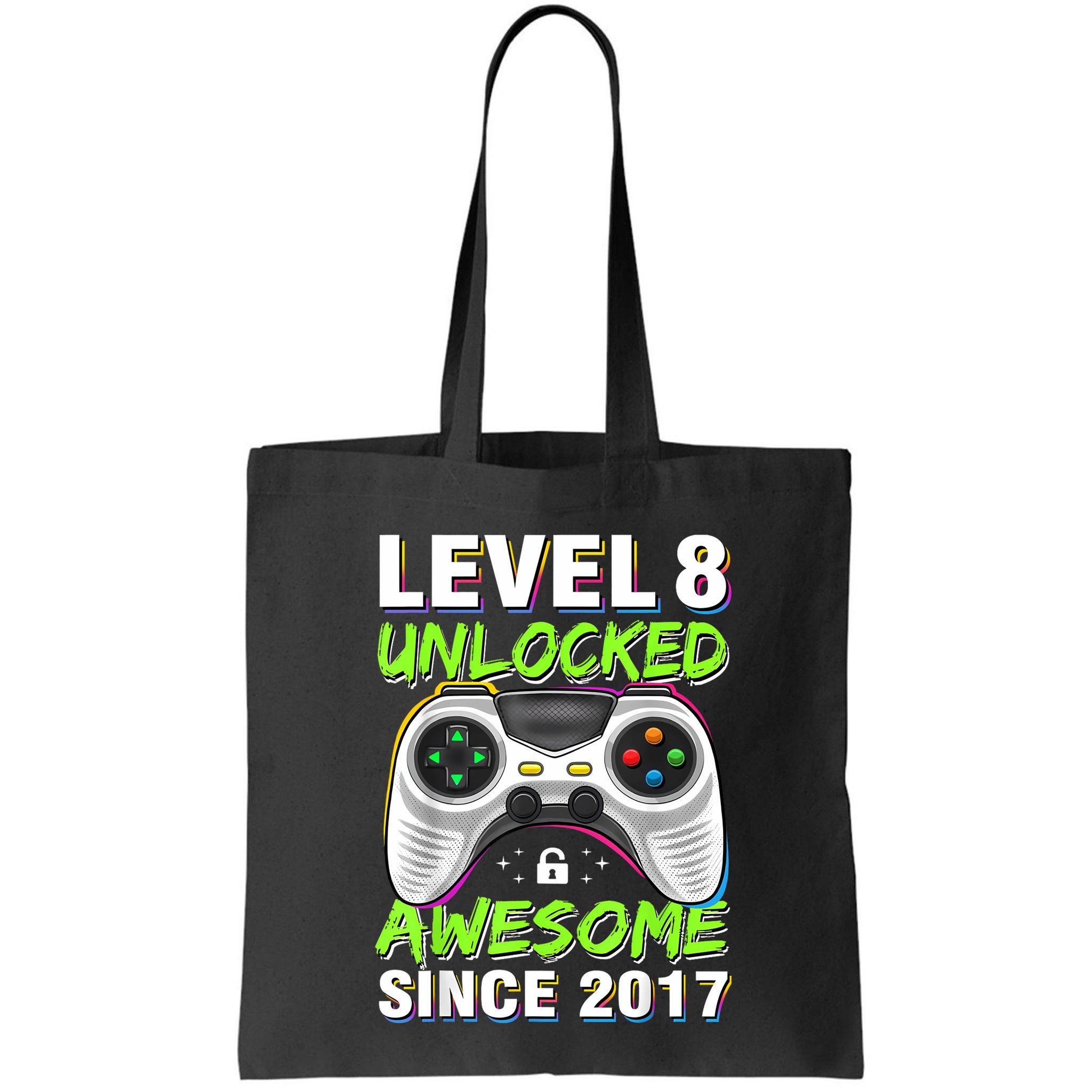 Level 8 Unlocked Awesome Since 2017 8th Birthday Gaming Bag