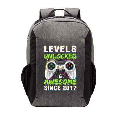 Level 8 Unlocked Awesome Since 2017 8th Birthday Gaming Vector Backpack