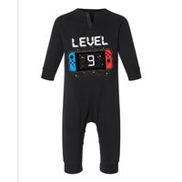 Level 9 Birthday Gaming 9 Year Old Video Games Gift Infant Fleece One Piece