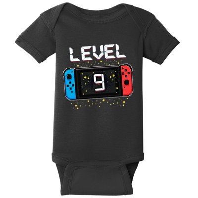 Level 9 Birthday Gaming 9 Year Old Video Games Gift Baby Bodysuit