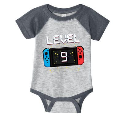 Level 9 Birthday Gaming 9 Year Old Video Games Gift Infant Baby Jersey Bodysuit