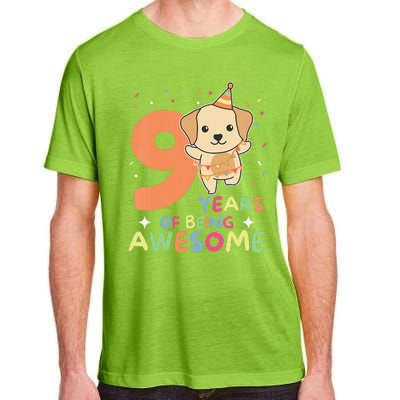 Labrador 9th Birthday For Children Nine Years Old Adult ChromaSoft Performance T-Shirt