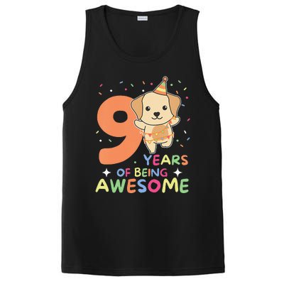 Labrador 9th Birthday For Children Nine Years Old PosiCharge Competitor Tank