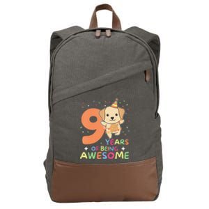 Labrador 9th Birthday For Children Nine Years Old Cotton Canvas Backpack