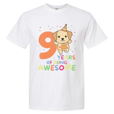 Labrador 9th Birthday For Children Nine Years Old Garment-Dyed Heavyweight T-Shirt