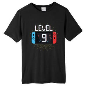 Level 9 Birthday Boy 9 Year Old Video Games Gaming Gift Tall Fusion ChromaSoft Performance T-Shirt