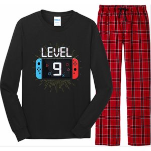 Level 9 Birthday Boy 9 Year Old Video Games Gaming Gift Long Sleeve Pajama Set