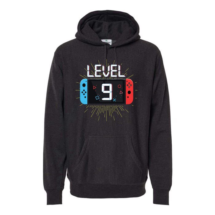 Level 9 Birthday Boy 9 Year Old Video Games Gaming Gift Premium Hoodie