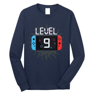 Level 9 Birthday Boy 9 Year Old Video Games Gaming Gift Long Sleeve Shirt