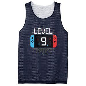 Level 9 Birthday Boy 9 Year Old Video Games Gaming Gift Mesh Reversible Basketball Jersey Tank