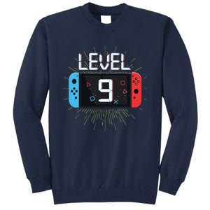 Level 9 Birthday Boy 9 Year Old Video Games Gaming Gift Tall Sweatshirt