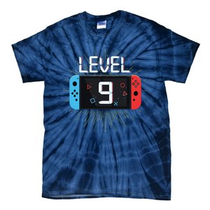 Level 9 Birthday Boy 9 Year Old Video Games Gaming Gift Tie-Dye T-Shirt