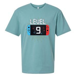 Level 9 Birthday Boy 9 Year Old Video Games Gaming Gift Sueded Cloud Jersey T-Shirt