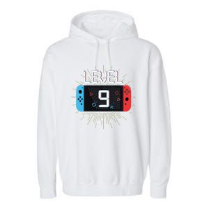 Level 9 Birthday Boy 9 Year Old Video Games Gaming Gift Garment-Dyed Fleece Hoodie