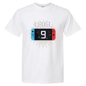 Level 9 Birthday Boy 9 Year Old Video Games Gaming Gift Garment-Dyed Heavyweight T-Shirt