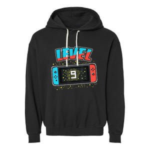 Level 9 Birthday 9 Years Old Video Games Gift Garment-Dyed Fleece Hoodie