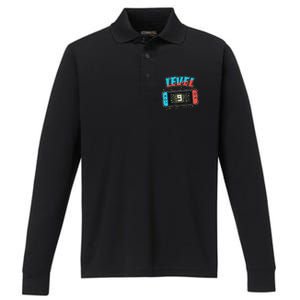 Level 9 Birthday 9 Years Old Video Games Gift Performance Long Sleeve Polo