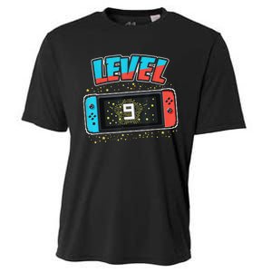 Level 9 Birthday 9 Years Old Video Games Gift Cooling Performance Crew T-Shirt