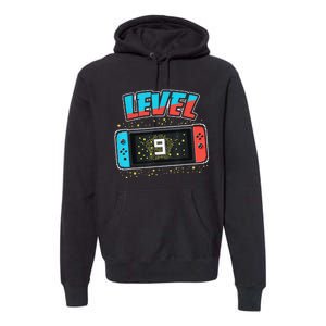 Level 9 Birthday 9 Years Old Video Games Gift Premium Hoodie