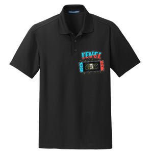 Level 9 Birthday 9 Years Old Video Games Gift Dry Zone Grid Polo