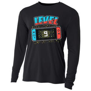 Level 9 Birthday 9 Years Old Video Games Gift Cooling Performance Long Sleeve Crew