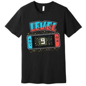 Level 9 Birthday 9 Years Old Video Games Gift Premium T-Shirt