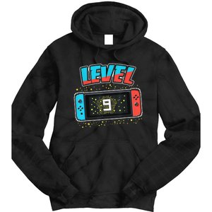 Level 9 Birthday 9 Years Old Video Games Gift Tie Dye Hoodie