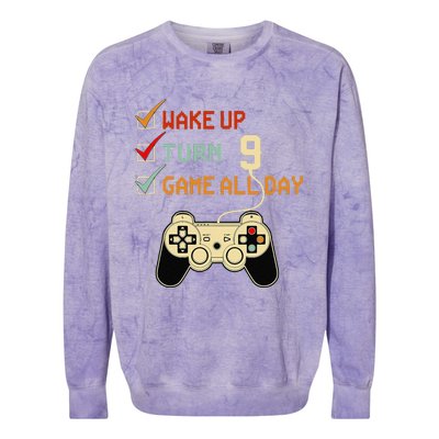 Level 9 Birthday 9 Year Old Video Gamer Gaming Gifts Colorblast Crewneck Sweatshirt