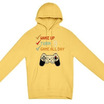 Level 9 Birthday 9 Year Old Video Gamer Gaming Gifts Premium Pullover Hoodie