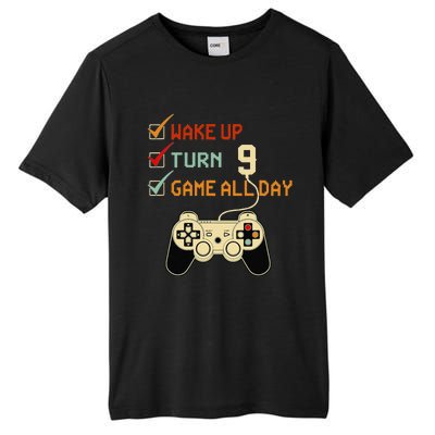 Level 9 Birthday 9 Year Old Video Gamer Gaming Gifts Tall Fusion ChromaSoft Performance T-Shirt