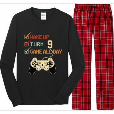 Level 9 Birthday 9 Year Old Video Gamer Gaming Gifts Long Sleeve Pajama Set