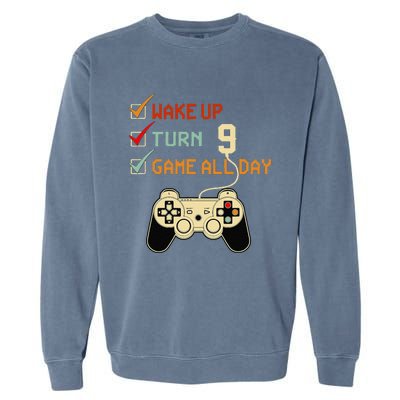 Level 9 Birthday 9 Year Old Video Gamer Gaming Gifts Garment-Dyed Sweatshirt