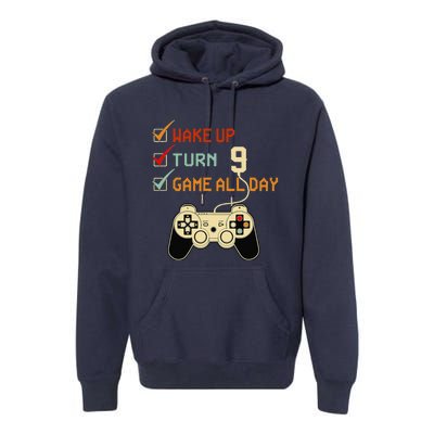 Level 9 Birthday 9 Year Old Video Gamer Gaming Gifts Premium Hoodie