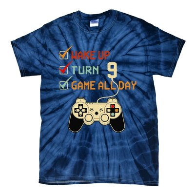 Level 9 Birthday 9 Year Old Video Gamer Gaming Gifts Tie-Dye T-Shirt