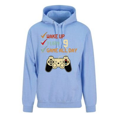 Level 9 Birthday 9 Year Old Video Gamer Gaming Gifts Unisex Surf Hoodie