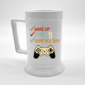 Level 9 Birthday 9 Year Old Video Gamer Gaming Gifts Beer Stein