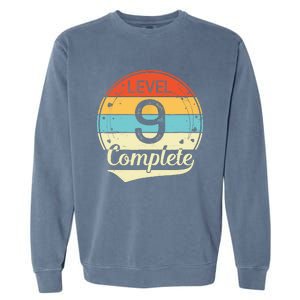 Level 9 Complete Retro 9th Wedding Anniversary Garment-Dyed Sweatshirt