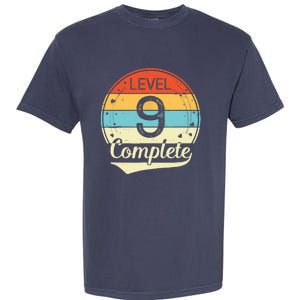 Level 9 Complete Retro 9th Wedding Anniversary Garment-Dyed Heavyweight T-Shirt