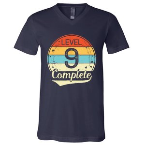 Level 9 Complete Retro 9th Wedding Anniversary V-Neck T-Shirt