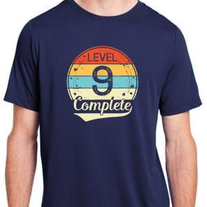 Level 9 Complete Retro 9th Wedding Anniversary Adult ChromaSoft Performance T-Shirt