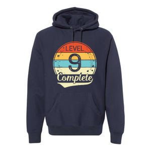 Level 9 Complete Retro 9th Wedding Anniversary Premium Hoodie