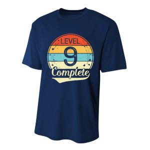 Level 9 Complete Retro 9th Wedding Anniversary Performance Sprint T-Shirt