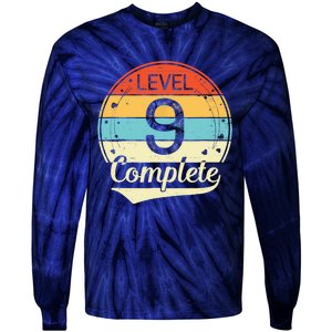 Level 9 Complete Retro 9th Wedding Anniversary Tie-Dye Long Sleeve Shirt