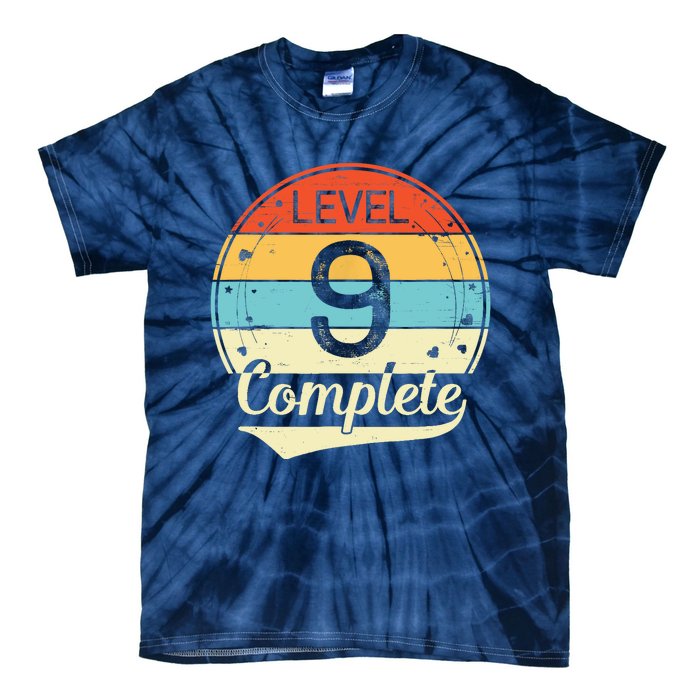 Level 9 Complete Retro 9th Wedding Anniversary Tie-Dye T-Shirt